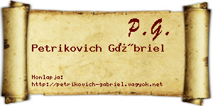 Petrikovich Gábriel névjegykártya